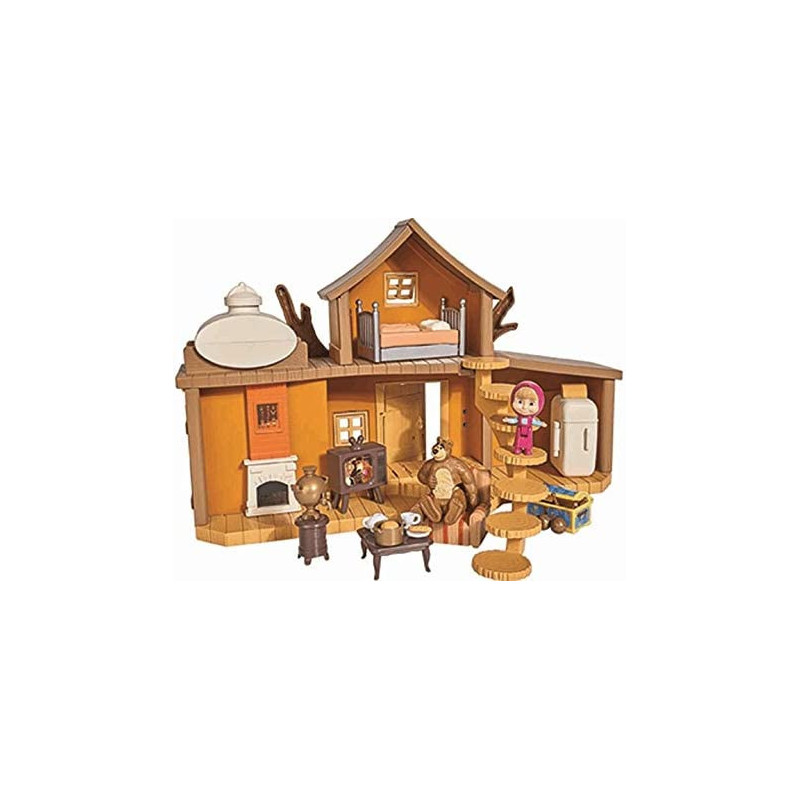 Simba Masha Play Set Big Bear House, Brown