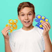 So Slime Fidget Pop Compact Fidget Toy Meets Squish + Push Around, Cool Sounds + Effects, 12 Styles, No Mess For Ages 6+, Multi-Coloured