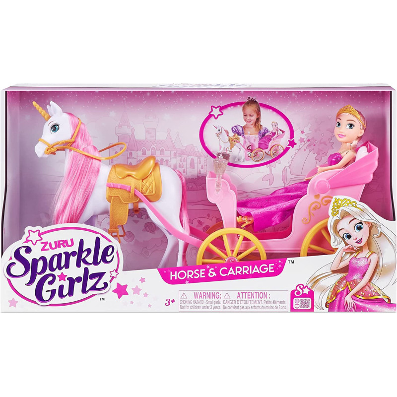 Zuru Sparkle Girlz-Dolls Playset-Dolls & Horse-10.5" Princess W/Horse & Carriage By Zuru