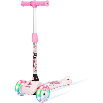 Spartan Disney Spiderman,Frozen,Minnie,Miceky,Cars,Princess 3-Wheel Light Up Scooter For Kids; Led Lighted Wheels, Adjustable Handlebars ,Advanced Technology For Increased Control,Stability & Balance- (Minnie)