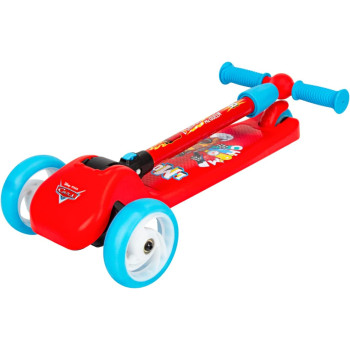 Spartan Disney Spiderman,Frozen,Minnie,Miceky,Cars,Princess 3-Wheel Light Up Scooter For Kids; Led Lighted Wheels, Adjustable Handlebars ,Advanced Technology For Increased Control,Stability & Balance- ( Car )