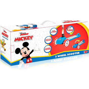 Spartan Disney Spiderman,Frozen,Minnie,Miceky,Cars,Princess 3-Wheel Light Up Scooter For Kids; Led Lighted Wheels, Adjustable Handlebars ,Advanced Technology For Increased Control,Stability & Balance- (Mickey)