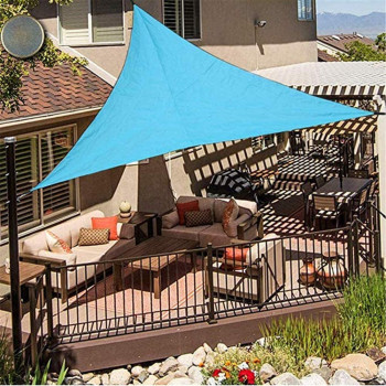 CLG Triangle Sun Shade Sail, Outdoor Swimming Pools Garden Patio, Waterproof 98% Anti-UV Sunscreen Awning Canopy, Various Sizes, Easy Clean