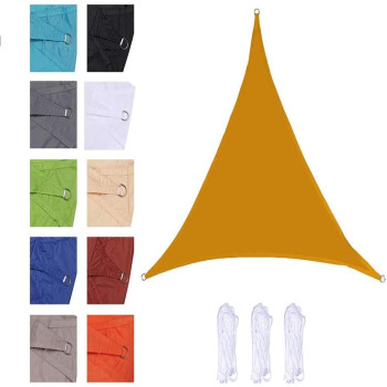 CLG Triangle Sun Shade Sail, Outdoor Swimming Pools Garden Patio, Waterproof 98% Anti-UV Sunscreen Awning Canopy, Various Sizes, Easy Clean
