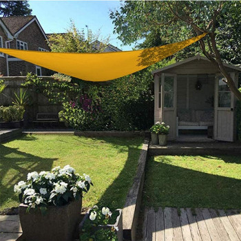 CLG Triangle Sun Shade Sail, Outdoor Swimming Pools Garden Patio, Waterproof 98% Anti-UV Sunscreen Awning Canopy, Various Sizes, Easy Clean