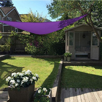 CLG Triangle Sun Shade Sail, Outdoor Swimming Pools Garden Patio, Waterproof 98% Anti-UV Sunscreen Awning Canopy, Various Sizes, Easy Clean