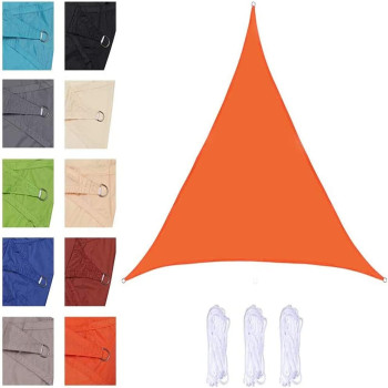 CLG Triangle Sun Shade Sail, Outdoor Swimming Pools Garden Patio, Waterproof 98% Anti-UV Sunscreen Awning Canopy, Various Sizes, Easy Clean
