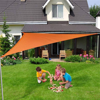 CLG Triangle Sun Shade Sail, Outdoor Swimming Pools Garden Patio, Waterproof 98% Anti-UV Sunscreen Awning Canopy, Various Sizes, Easy Clean