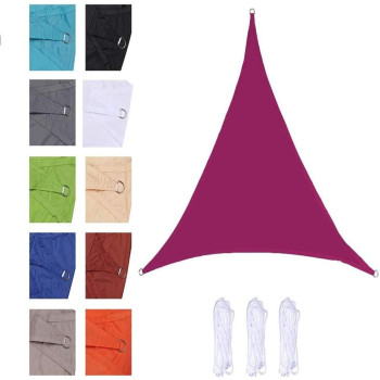CLG Triangle Sun Shade Sail, Outdoor Swimming Pools Garden Patio, Waterproof 98% Anti-UV Sunscreen Awning Canopy, Various Sizes, Easy Clean