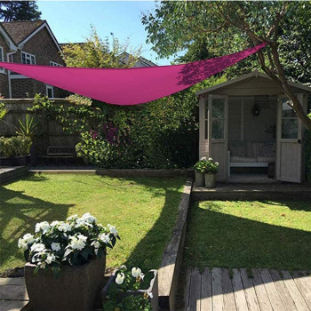 CLG Triangle Sun Shade Sail, Outdoor Swimming Pools Garden Patio, Waterproof 98% Anti-UV Sunscreen Awning Canopy, Various Sizes, Easy Clean