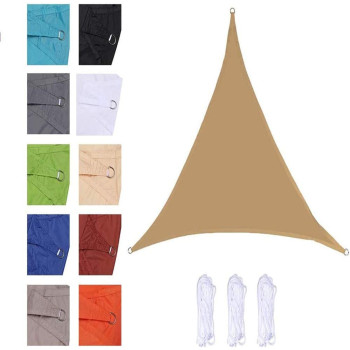 CLG Triangle Sun Shade Sail, Outdoor Swimming Pools Garden Patio, Waterproof 98% Anti-UV Sunscreen Awning Canopy, Various Sizes, Easy Clean