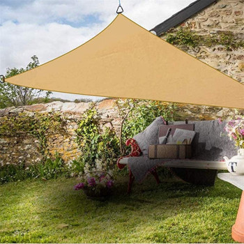 CLG Triangle Sun Shade Sail, Outdoor Swimming Pools Garden Patio, Waterproof 98% Anti-UV Sunscreen Awning Canopy, Various Sizes, Easy Clean