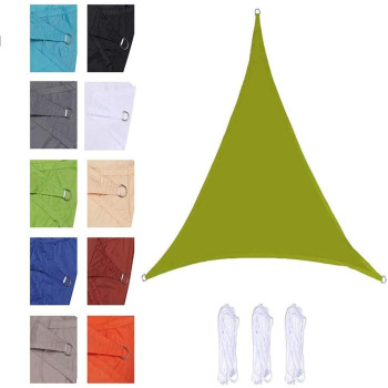 CLG Triangle Sun Shade Sail, Outdoor Swimming Pools Garden Patio, Waterproof 98% Anti-UV Sunscreen Awning Canopy, Various Sizes, Easy Clean