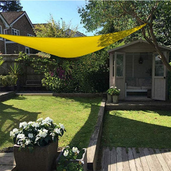 CLG Triangle Sun Shade Sail, Outdoor Swimming Pools Garden Patio, Waterproof 98% Anti-UV Sunscreen Awning Canopy, Various Sizes, Easy Clean