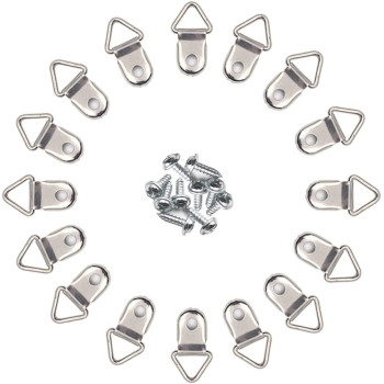Comdox 100 Pack Picture Hangers Triangle Ring Picture Frame Hanger with Screws