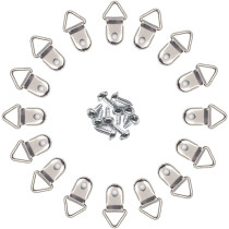 Comdox 100 Pack Picture Hangers Triangle Ring Picture Frame Hanger with Screws