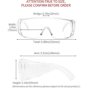 Cyxus Safety Glasses Goggles with Clear Lens Wind-Proof Protection Eyewear Professional Goggles Protect Your Eyes Transparent Frame
