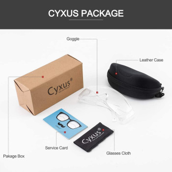 Cyxus Safety Glasses Goggles with Clear Lens Wind-Proof Protection Eyewear Professional Goggles Protect Your Eyes Transparent Frame