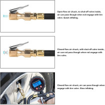 CZC AUTO Heavy Duty Brass Air Chuck, Closed Flow Straight Tire Chuck with Lock-on Clip, 1/4" FNPT Tyre Chuck for Tire Inflator Pressure Gauge Air Pump Compressor Accessories (Brass, 4 Pack)