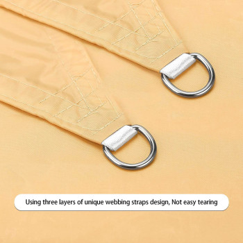 D&D Rectangle Shade Sail 5 x 7 Meter Feet 95% 180GSM UV Block Canopy Sun Shade Cloth for Outdoor Patio Lawn Garden Backyard Sand (3 x 3 Meter,Sand)
