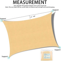 D&D Rectangle Shade Sail 5 x 7 Meter Feet 95% 180GSM UV Block Canopy Sun Shade Cloth for Outdoor Patio Lawn Garden Backyard Sand (3 x 5 Meter,Sand)