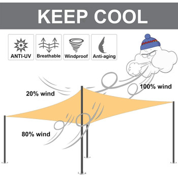 D&D Shade Sails, Rectangle Durable Roll Up UV Block Sun Shade Cover Cloth for Outdoor Patio Garden Canopy Sunshades (2 * 3m)