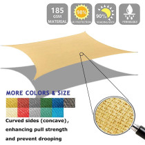 D&D Sun Shade Sail Canopy, Outdoor Breathable Rectangle Sail Shade, UV-Block Resistant for Patio Garden (2x3M)