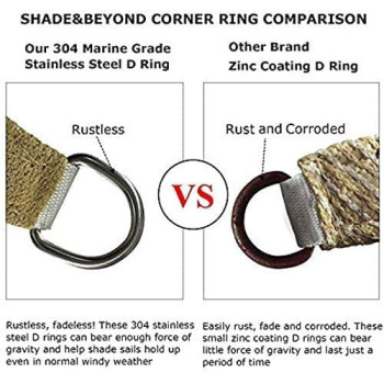 D&D Sun Shade Sail Canopy, Outdoor Breathable Rectangle Sail Shade, UV-Block Resistant for Patio Garden (2x3M)