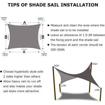 D&D Sun Shade Sail Canopy, Outdoor Breathable Rectangle Sail Shade, UV-Block Resistant for Patio Garden (2x3M)