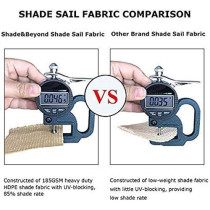D&D Sun Shade Sail Canopy, Outdoor Breathable Rectangle Sail Shade, UV-Block Resistant for Patio Garden (3x3M)