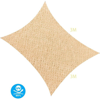 D&D Sun Shade Sail Canopy,Rectangle Shade Cloth UV Block Sunshade Fabric - Outdoor Cover Awning Shelter for Pergola Backyard Garden Yard (3 * 3M)