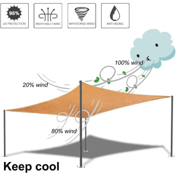 D&D Sun Shade Sail Canopy,Rectangle Shade Cloth UV Block Sunshade Fabric - Outdoor Cover Awning Shelter for Pergola Backyard Garden Yard (3 * 3M)