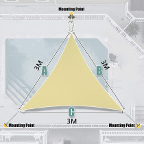 D&D Sun Shade Sail, Triangle UV Protection Umbrella, Sun Shades for Outdoor, Patio, Garden (3x3x3m)