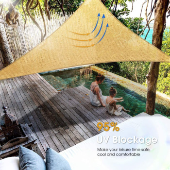 D&D Sun Shade Sail, Triangle UV Protection Umbrella, Sun Shades for Outdoor, Patio, Garden (3x3x3m)