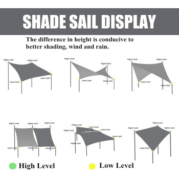 D&D EM Sun Shade Sail Canopy,Rectangle Shade Cloth UV Block Sunshade Fabric - Outdoor Cover Awning Shelter for Pergola Backyard Garden Yard (4 * 6M)