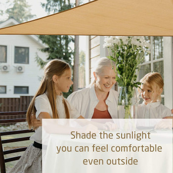 D&D EM Triangle Shade Sail 95% 185GSM UV Block Canopy Sun Shade Cloth for Outdoor Patio Lawn Garden Backyard Sand (3.6 * 3.6 * 3.6M)