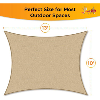 D&D PA Original Rectangle Sun Shade Sail - 185Gsm Uv Blocking Outdoor Canopy Awning for Backyard, Garden, Pool, Patio - Stainless Steel D-Rings Attached for Lightning-Fast Installation