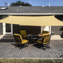 D&D PA Sun Shade Sail Rectangle, Sun Blocking Canopy Sail for Patios, Lawn, Porch, Deck, Backyard, Pergola or Outdoor Activities, 95% UV Blockage & Breathable Material, Sand