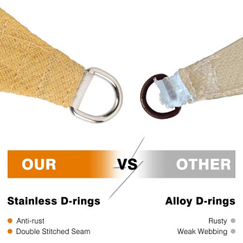 D&D PA Sun Shade Sail Rectangle, Sun Blocking Canopy Sail for Patios, Lawn, Porch, Deck, Backyard, Pergola or Outdoor Activities, 95% UV Blockage & Breathable Material, Sand