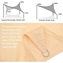 DD PA Sun Sail Shade Square Waterproof Outdoor UV Protection Summer Cool Party Beach Leisure Awning Canopy For Garden With 4 Tie Ropes Outdoor Patio Carport Facility and Activities
