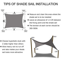 DD PA Sun Sail Shade Square Waterproof Outdoor UV Protection Summer Cool Party Beach Leisure Awning Canopy For Garden With 4 Tie Ropes Outdoor Patio Carport Facility and Activities