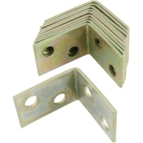 DealMux 10 Pcs 25x25x16mm 90 Degree Metal Right Angle Bracket Shelf Support