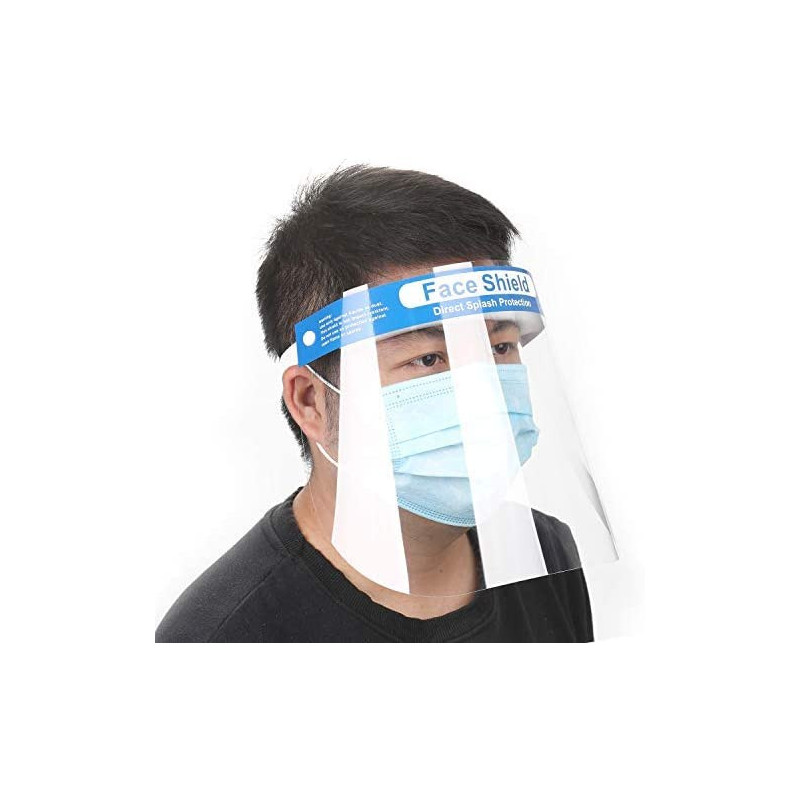 Decdeal 10pcs Enlarged Transparent High-definition Protective Mask Head-mounted Iso-lation Protective Face Shield Anti-fog Iso-lation Face Mask