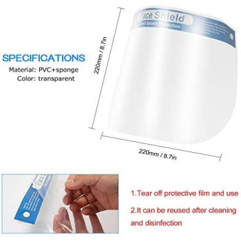 Decdeal 10pcs Enlarged Transparent High-definition Protective Mask Head-mounted Iso-lation Protective Face Shield Anti-fog Iso-lation Face Mask