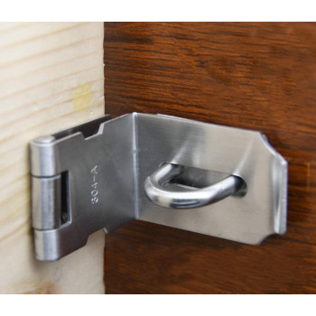 dingchi Heavy Padlock Hasp Duty,Door Hasp Latch 90 Degree, Stainless Steel Safety Angle Locking Latch for Push/Sliding/Barn Door