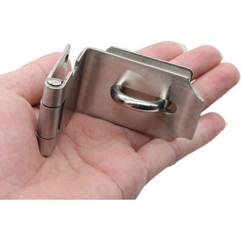dingchi Heavy Padlock Hasp Duty,Door Hasp Latch 90 Degree, Stainless Steel Safety Angle Locking Latch for Push/Sliding/Barn Door