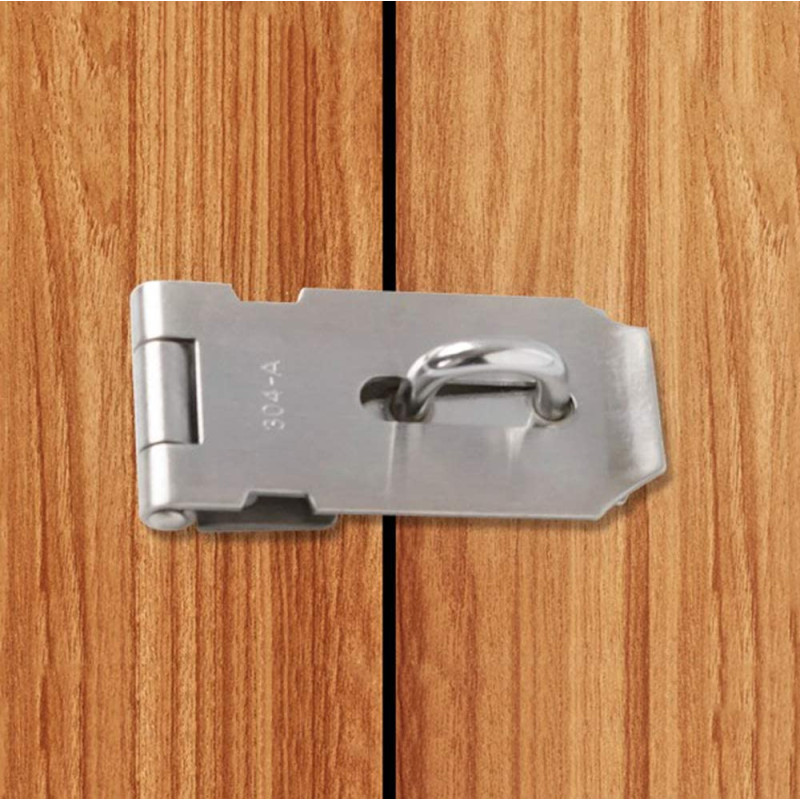 dingchi Padlock Hasp Safety Hasps Door Clasp Gate Lock Latch, Stainless Steel Brushed Nickel, Heavy Duty Lock Sturdy With Screws Buckle