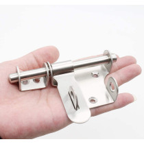 dingchi Sliding Bolt Gate Door Latch Lock, Slide Bolt Lock, 4 Inch Stainless Steel Security Barrel Latch Hasp with Padlock Hole for Fence Interior Door Brushed Finish