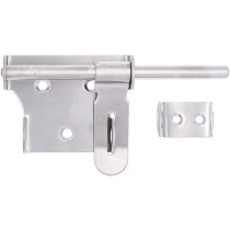 dingchi Sliding Bolt Gate Door Latch Lock, Slide Bolt Lock, 4 Inch Stainless Steel Security Barrel Latch Hasp with Padlock Hole for Fence Interior Door Brushed Finish