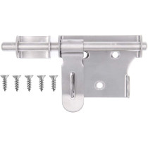 dingchi Sliding Bolt Gate Door Latch Lock, Slide Bolt Lock, 4 Inch Stainless Steel Security Barrel Latch Hasp with Padlock Hole for Fence Interior Door Brushed Finish